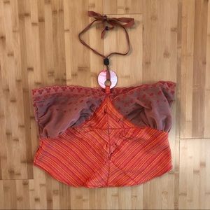 Tube top - made in West Africa - orange & pink